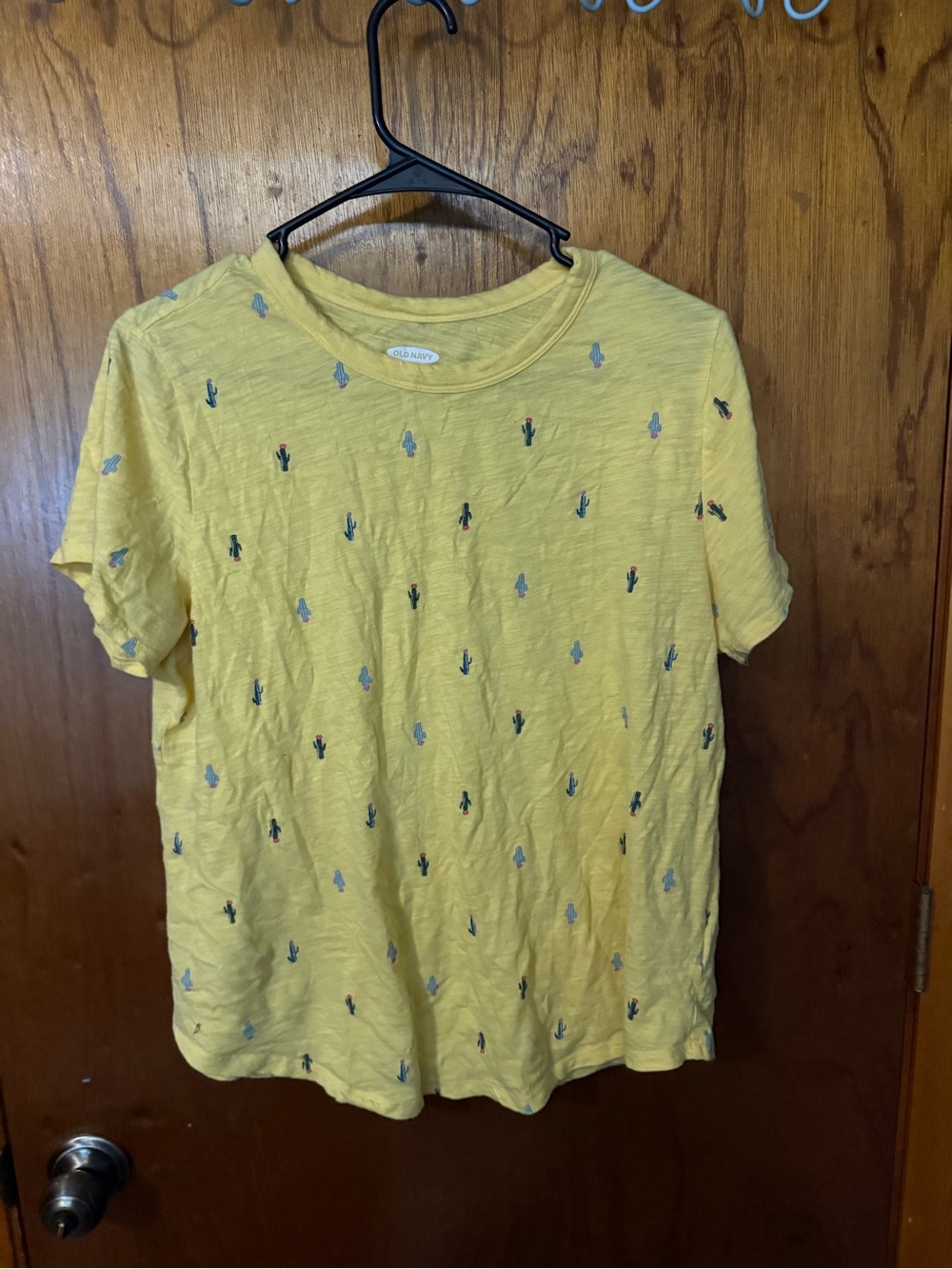 Old Navy Yellow Cactus-Print Short Sleeve Tee